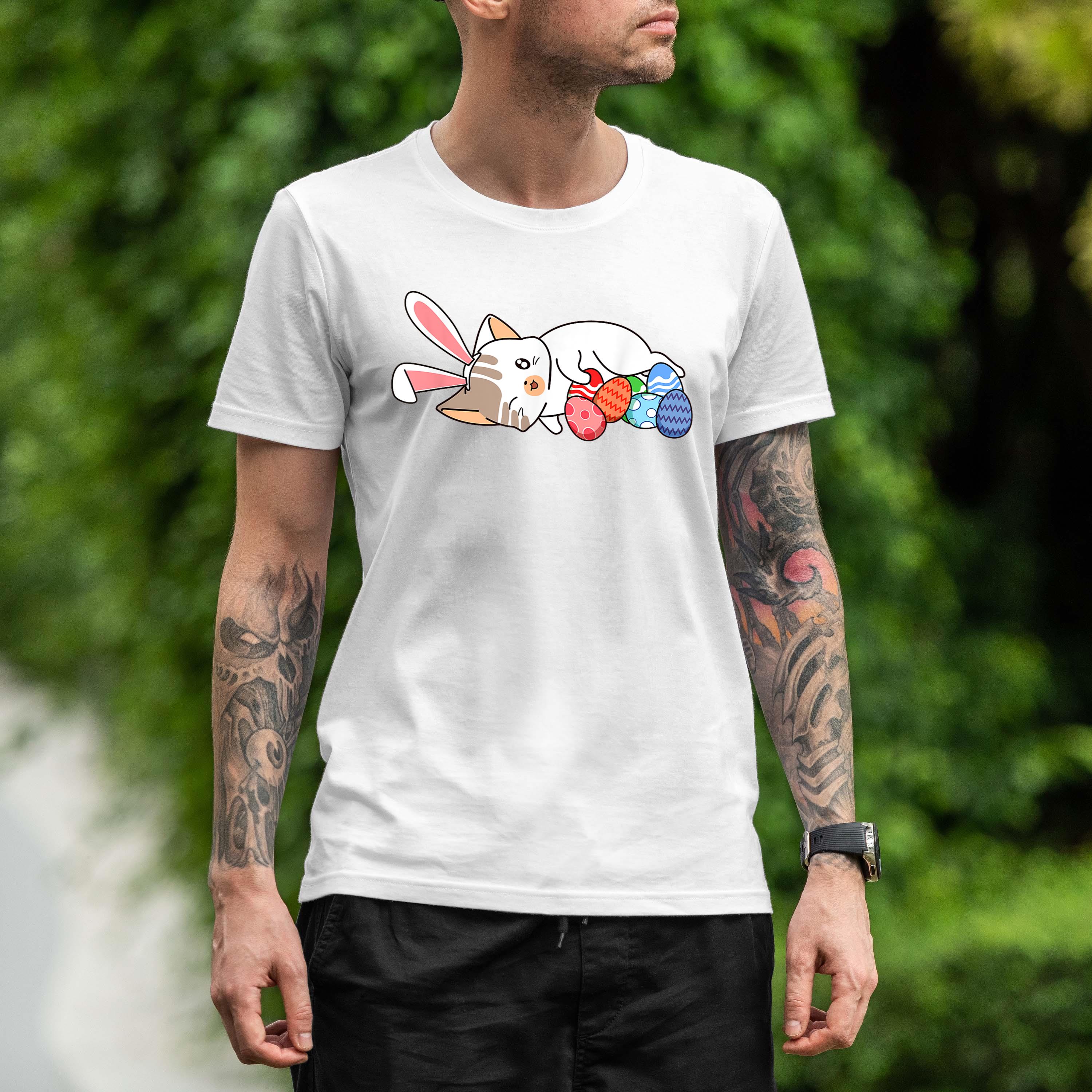 Cat Bunny Ears Egg Hunting Easter Cute Kitten Kitty Spring Shirt 